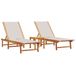 Acaciahout Lit de jardin 2 pcs avec table gris