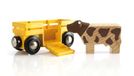 Brio World - 33406 – transportwagen vee – accessoires voor treinbaan van hout – met magnetische verbindingen – boerderijthema – speelgoed voor jongens en meisjes vanaf 3 jaar