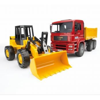 Bruder Construction truck with articulated road loader - 2752
