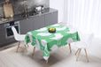 Bonamaison Tafelkleed, Anti-Mold, Sneldrogend, Waterdicht, 100% Polyester Tafellaken, Petroleum Groen, Wit, 140 x 140 Cm
