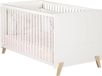 Sauthon Joy Naturel Babybed, ombouwbaar tot 140x70 cm, Scandinavisch design, wit met natuurhouten poten, geschikt als kinderbed tot 7 jaar