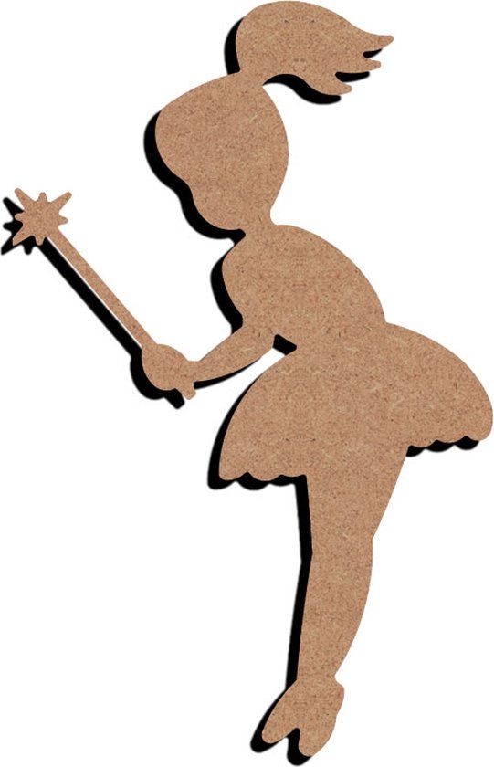 Gomille MDF Figuur Fee met Toverstok 26 cm
