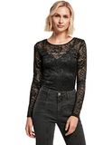 Urban Classics Lace Longsleeve Body Dames Body's - zwart - XL