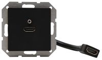 Kopp 495150008 HK07 - HDMI-aansluitdoos met afdekking en met kabelzweep 0,2m, kleur: mat zwart