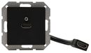 Kopp 495150008 HK07 - HDMI-aansluitdoos met afdekking en met kabelzweep 0,2m, kleur: mat zwart