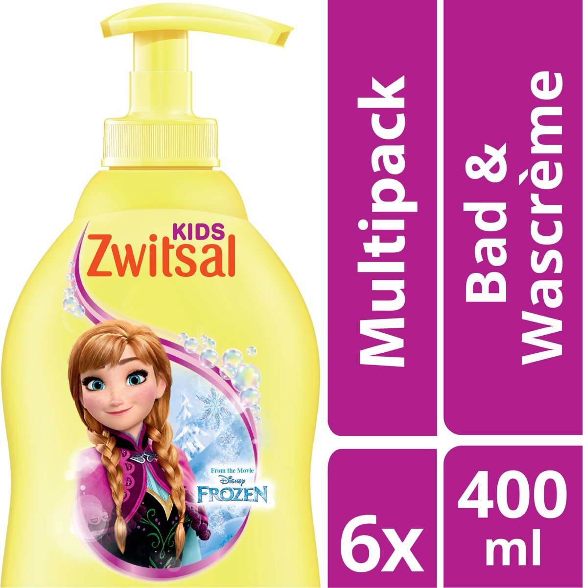 Zwitsal Frozen Bad Wascr Ãme 6 x 400 ml Voordeelverpakking