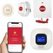 Bouton d'urgence pour personnes âgées Wi-Fi SOS pager - Montre SOS et bouton de traction - Bouton d'appel avec Wi-Fi 2.4g - Écran rétroéclairé