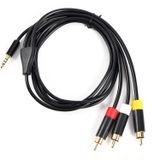 SATKIT 3,5mm-jack naar 3 RCA AV audio-video-adapterkabel voor videocamera's, dvd-spelers en tv's