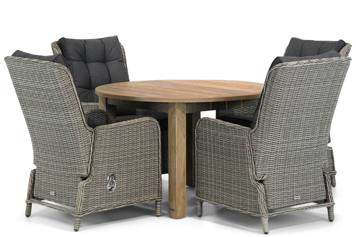 Garden Collections Kingston/Brighton 120 cm Round Dining Set 5-Piece