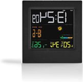 Merkloos Weerstation Binnen Buiten - Weersvoorspeller Hygrometer - Weersinformatie Ontvangen - Inclusief Draadloze Sensor - 460 Gram - Wit Zwart