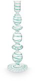 Pip Studio - Kandelaar - Licht Blauwe Kaarsenhouder - Glas Swirl - 28cm
