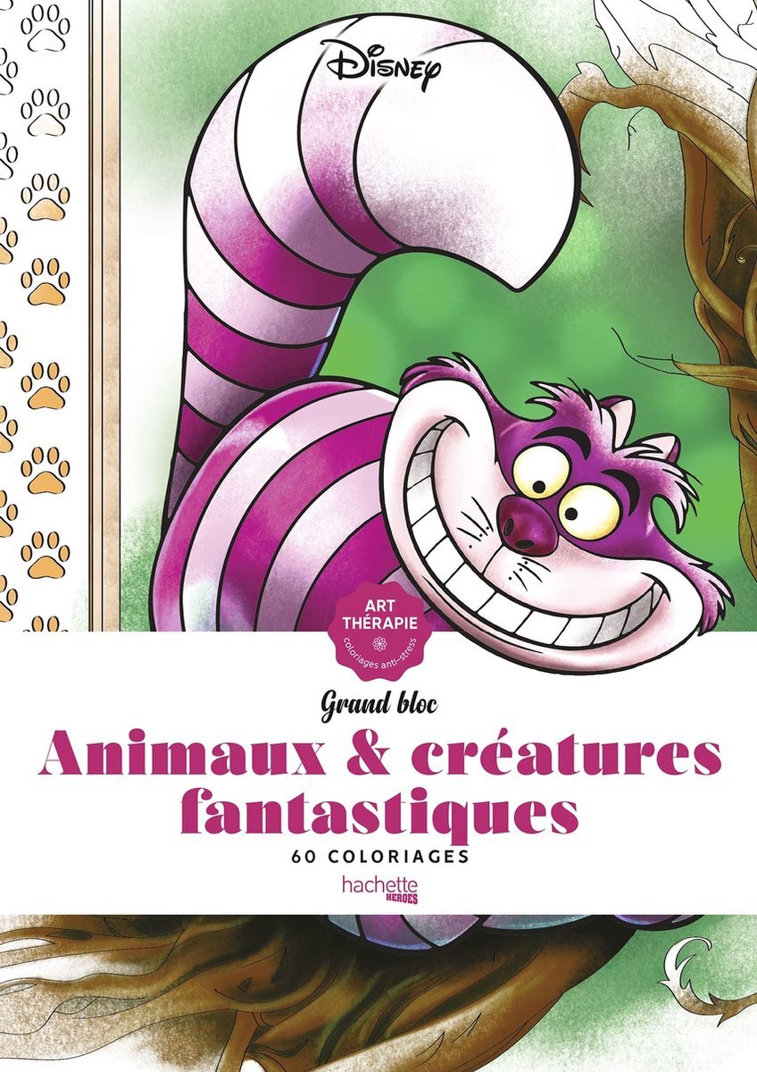 Hachette Grand bloc - Disney Animaux & Créatures Fantastiques - Kleurboek voor volwassenen