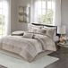 Madison Park All Season Down Alternatief Bedding, Bijpassende Bedrok, Decoratieve Kussens, Polyester, Pieced Taupe, King