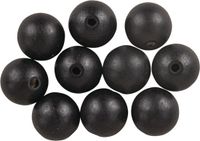 Rayher hobby materialen Mat zwarte houten kralen - 20mm - 8 stuks