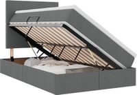 vidaXL Opbergbed met matras, donkergrijs, 120 x 200 cm, stof