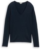 Tom Tailor Gebreide trui met V-hals Maat XXXL Sky Captain Blue