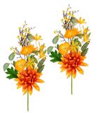 Decoratieve tak met chrysant klaprozen herfstbladeren 42 cm herfsttak kunstbloemen kunstbloemen decoratieve tak kunstbladeren zijden bloem bloemendecoratie tak herfstdecoratie kunsttak enkele bloem