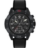 Timex Ridge Chrono TW2W16000 Horloge - Leer - Zwart - Ø 42 mm