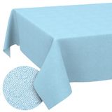 ANRO Tafelkleed Effen linnenlook Blauw 240x140cm Rechte rand Afwasbaar Waterafstotend