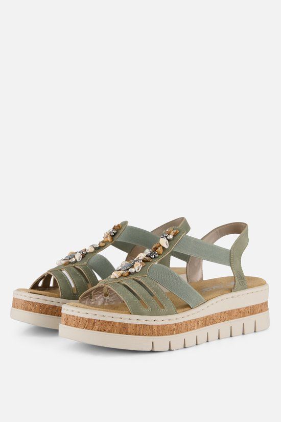 Rieker Sandalen F-Leest groen Synthetisch - Maat 40