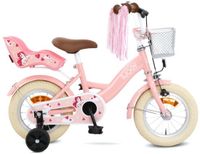 SJOEF Dolly Meisjesfiets 12 inch Roze | Unicorn Design | Kinderfiets met zijwieltjes 2, 3 & 4 jaar | 90-105 Kledingmaat | Roze Fiets 12 inch