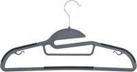 5five Kledinghangers set - 8x stuks - grijs/zwart - kunststof - 41 x 22 cm