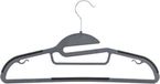 5five Kledinghangers set - 8x stuks - grijs/zwart - kunststof - 41 x 22 cm