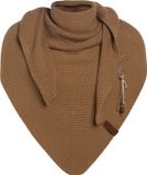 Knit Factory Coco Gebreide Omslagdoek - Driehoek Sjaal Dames - New Camel - 190x85 cm