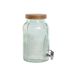 Fijalo Item International Drank dispenser Beverages Tap - 5.5 Liter - bewerkt glas/bamboe - tapkraan/deksel
