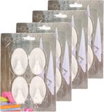 Sans marque Crochets adhésifs pour cuisine/salle de bain/vêtements/suspension - 16 pièces - Plastique - Blanc