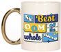 Bellatio Decorations Cadeau koffie/thee mok - de beste oom - van de wereld - goud - 300 ml - keramiek