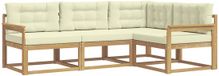 vidaXL Hoek loungeset Blanc et crème Polyester