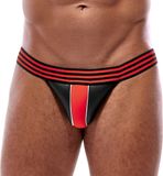 Svenjoyment Opvallend Gestreepte Jockstrap in Neopreen Gestreepte Look - Maat 2XL