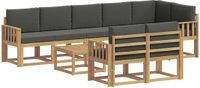 vidaXL - Hoek loungeset - 8 zitplekken - Polyester - Wit en antracietkleurig