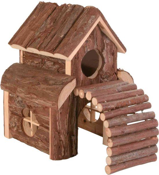 TRIXIE Natural Living Finn House - Hamster/Gerbil/Mouse/Rat House - 13 x 20 x 20 cm - Brown