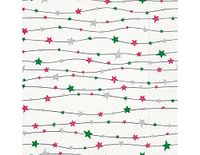 Servetten Stars Servetten papier Stars in lijnen, roze, 33 x 33 cm, 20U