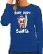 Bellatio Decorations Shoppartners Bv Surf dude Santa fun Kerst sweater blauw voor dames - Maat L