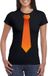 Bellatio Decorations Shoppartners Bv Zwart t-shirt met oranje stropdas dames - Oranje Koningsdag/ Holland supporter kleding XL