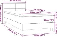 vidaXL Boxspringbed met matras, stof, taupe, 90x190 cm