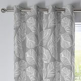 Fusion - Matteo - 100% Katoen Paar Ooggordijnen - 66" Breedte x 54" Drop (168 x 137cm) in Grijs