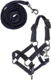 HKM Hobby Horsing Basic Hoofdstel en leidlijn Diepblauw One Size