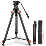 NEEWER Camerastatief met vloeiende kop, robuust, licht, compact, draagbaar, reishouder voor DSLR-camcorder, compatibel met DJI Gimbals, compatibel met Manfrotto QR-platen, max. 13,2 kg, TP73
