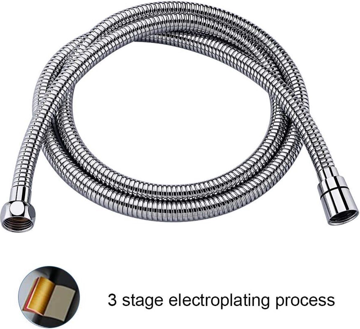 GRIFEMA G851 Doucheslang 1,5 m Roestvrij Staal Zilver