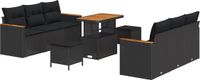 vidaXL Tuinbank Zwart Poly Rattan
