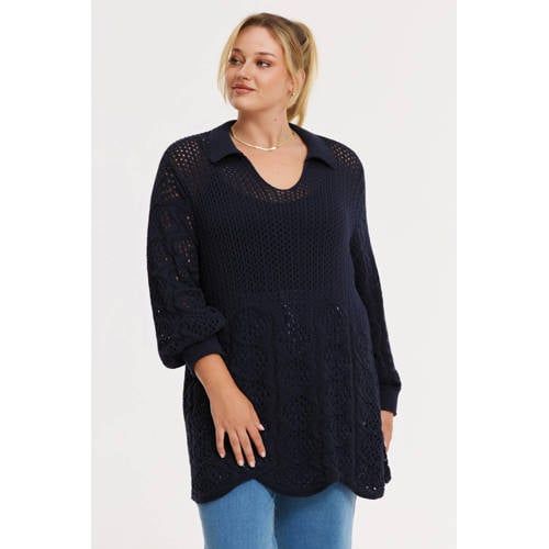 YOEK top blauw crochet