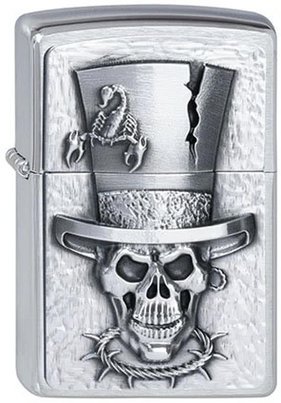 Zippo Aansteker Skull with Top Hat