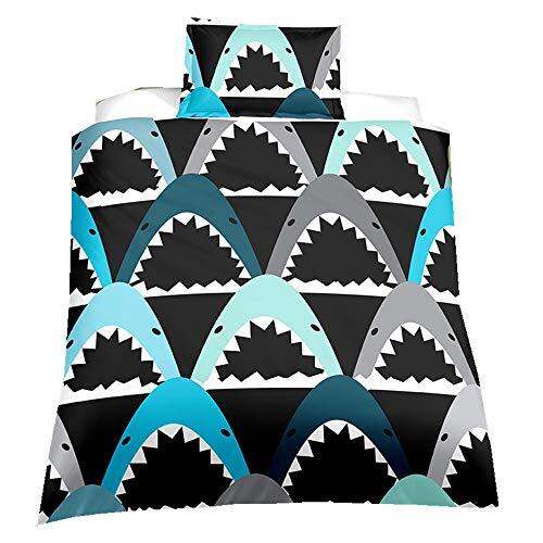 Stillshine Kinderbeddengoed set 135 x 200 cm Cartoon haai dinosa dekbedovertrek en kussensloop 100% polyester vezel