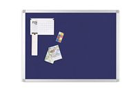 BoardsPlus Prikbord, Vilten Memobord Blauw, Geanodiseerd Aluminium Omlijsting, 60x45 cm