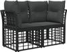 vidaXL Loveseat Extérieur Noir et Gris Foncé Polyrattan