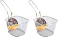 Merkloos / Sans marque Frituurmandje klein - 8x stuks - zilver - serveermandjes voor patat en snacks - 10 x 8 x 7 cm - RVS - Frites mandje